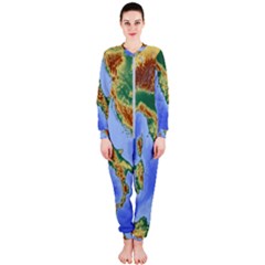 Italy Alpine Alpine Region Map Onepiece Jumpsuit (ladies)  by Nexatart