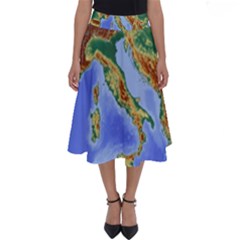 Italy Alpine Alpine Region Map Perfect Length Midi Skirt by Nexatart