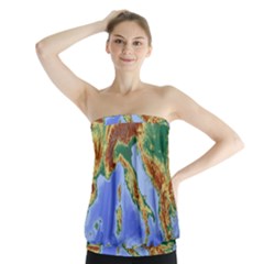 Italy Alpine Alpine Region Map Strapless Top by Nexatart