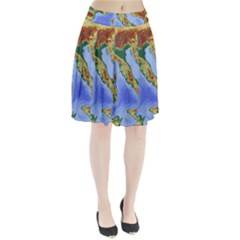 Italy Alpine Alpine Region Map Pleated Skirt by Nexatart