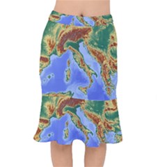 Italy Alpine Alpine Region Map Mermaid Skirt by Nexatart