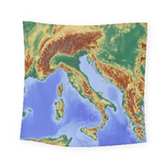 Italy Alpine Alpine Region Map Square Tapestry (small) by Nexatart