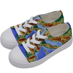 Italy Alpine Alpine Region Map Kids  Low Top Canvas Sneakers