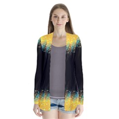 Frame Border Feathery Blurs Design Drape Collar Cardigan by Nexatart