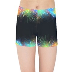 Frame Border Feathery Blurs Design Kids Sports Shorts