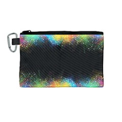 Frame Border Feathery Blurs Design Canvas Cosmetic Bag (medium)