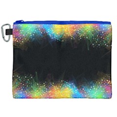 Frame Border Feathery Blurs Design Canvas Cosmetic Bag (xxl)