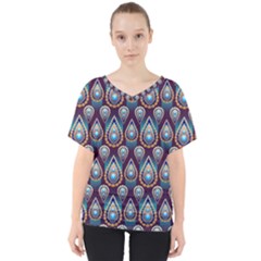 Seamless Pattern Pattern V-neck Dolman Drape Top