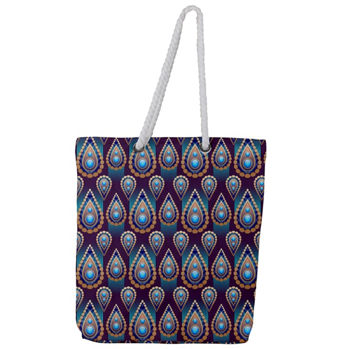 Seamless Pattern Pattern Full Print Rope Handle Tote (Large)