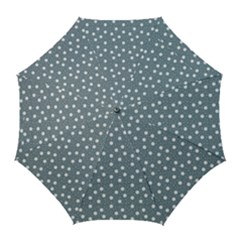 Floral Dots Blue Golf Umbrellas by snowwhitegirl