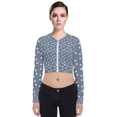 Floral Dots Blue Bomber Jacket