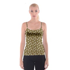 Floral Dots Brown Spaghetti Strap Top by snowwhitegirl