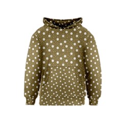 Floral Dots Brown Kids  Pullover Hoodie by snowwhitegirl