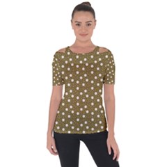 Floral Dots Brown Short Sleeve Top by snowwhitegirl