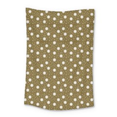 Floral Dots Brown Small Tapestry by snowwhitegirl