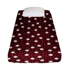 Floral Dots Maroon Fitted Sheet (single Size) by snowwhitegirl