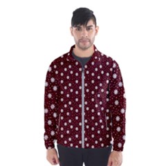 Floral Dots Maroon Wind Breaker (men) by snowwhitegirl