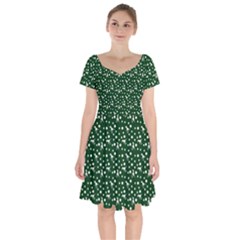 Dinosaurs Green Short Sleeve Bardot Dress