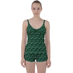 Dinosaurs Green Tie Front Two Piece Tankini