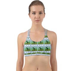 Dino In The Mountains Blue Back Web Sports Bra