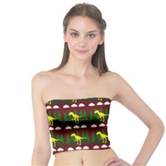 Dino In The Mountains Red Tube Top by snowwhitegirl