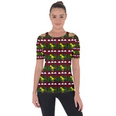 Dino In The Mountains Red Short Sleeve Top by snowwhitegirl