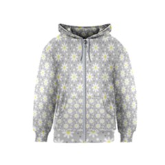 Daisy Dots Grey Kids  Zipper Hoodie by snowwhitegirl