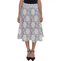 Daisy Dots Grey Perfect Length Midi Skirt