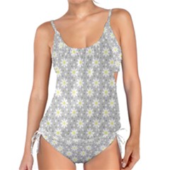 Daisy Dots Grey Tankini Set by snowwhitegirl