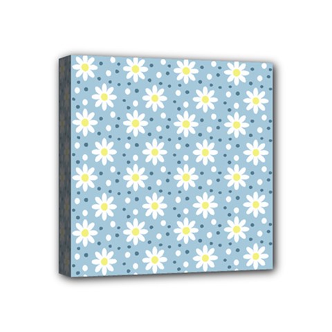 Daisy Dots Light Blue Mini Canvas 4  X 4  by snowwhitegirl