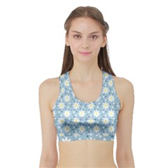 Daisy Dots Light Blue Sports Bra With Border by snowwhitegirl