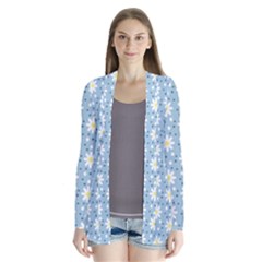 Daisy Dots Light Blue Drape Collar Cardigan by snowwhitegirl