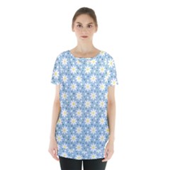 Daisy Dots Light Blue Skirt Hem Sports Top