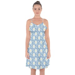 Daisy Dots Light Blue Ruffle Detail Chiffon Dress by snowwhitegirl