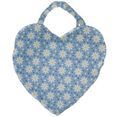 Daisy Dots Light Blue Giant Heart Shaped Tote by snowwhitegirl