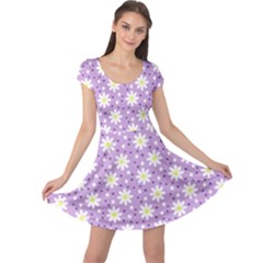 Daisy Dots Lilac Cap Sleeve Dress by snowwhitegirl