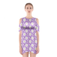 Daisy Dots Lilac Shoulder Cutout One Piece by snowwhitegirl