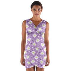 Daisy Dots Lilac Wrap Front Bodycon Dress by snowwhitegirl