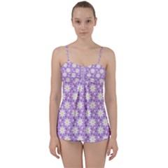 Daisy Dots Lilac Babydoll Tankini Set by snowwhitegirl