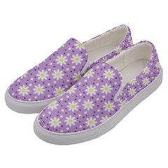 Daisy Dots Lilac Men s Canvas Slip Ons by snowwhitegirl