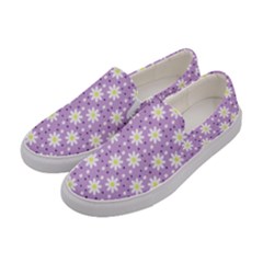 Daisy Dots Lilac Women s Canvas Slip Ons