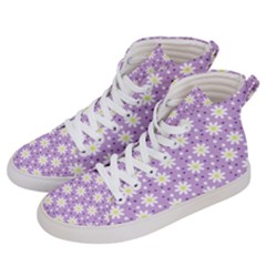 Daisy Dots Lilac Women s Hi-top Skate Sneakers