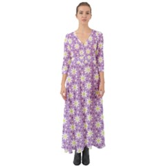 Daisy Dots Lilac Button Up Boho Maxi Dress by snowwhitegirl