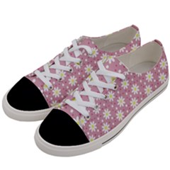 Daisy Dots Pink Women s Low Top Canvas Sneakers by snowwhitegirl