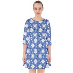 Daisy Dots Blue Smock Dress by snowwhitegirl