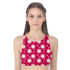 Daisy Dots Light Red Tank Bikini Top by snowwhitegirl