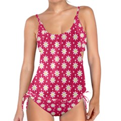 Daisy Dots Light Red Tankini Set by snowwhitegirl