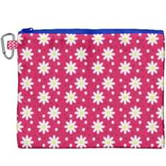 Daisy Dots Light Red Canvas Cosmetic Bag (xxxl)