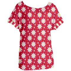 Daisy Dots Red Women s Oversized Tee