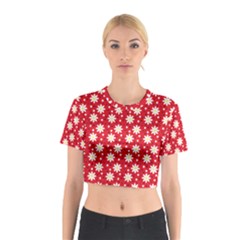 Daisy Dots Red Cotton Crop Top by snowwhitegirl